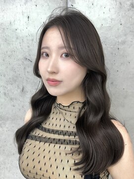 ビューブルー 亀戸錦糸町(VIEW BLUE) 美髪オリーブグレージュ韓国レイヤーロングミディ顔周り小顔前髪