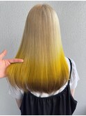 エンドカラー_エンドカラーイエロー_毛先カラー
