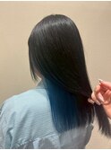 インナーカラー＊ツヤ髪ストレートロング＊ブルーカラー