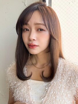 アグノス 青山(Agnos) こなれヘア愛され艶感ハイライトカラーセミディイメチェン