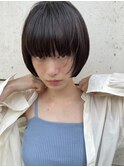 ミニマムショート/暗髪ショート/耳かけショート