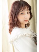 チェリーレッド大人可愛い波巻き毛先パーマA0志木20代30代