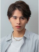 爽やかアップバング自毛風ブラウンカラー