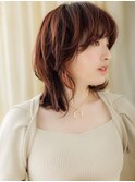 ピンクメッシュブリーチなしクラゲカットレイヤーボブ20代Te2!