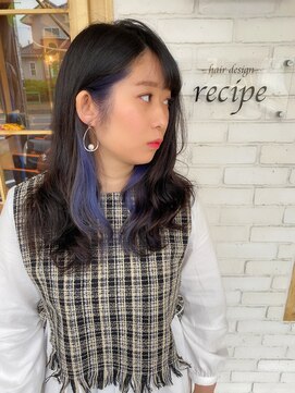 ヘアーデザイン レシピ(hair design recipe) 鬼滅の刃の胡蝶しのぶ風のイヤリングカラー