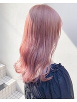 フロート 小阪店(float)&nbsp;ピンクカラー_マロンベージュ Aラインボブ かきあげ