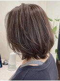 nex表参道　ミニウルフ　ハイライト　白髪ぼかし