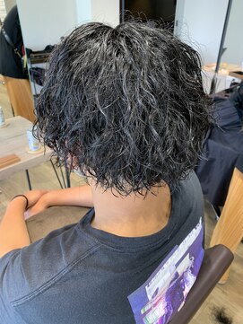 エヌプラス(N+) メンズヘアフェザーパーマサーフカール刈り上げセンターパート