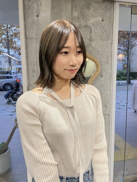 アルテフィーチェ 梅田(artefice) オリーブカラー×ボブ