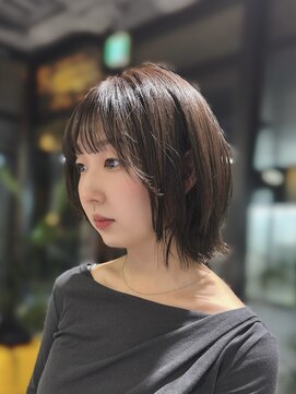 ブロウ ネックス ザ サロン 表参道(VLOW nex the salon) ボブレイヤー グレージュカラー 顔周りレイヤー 韓国ヘア