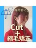 カット＋「縮毛矯正」＋補修トリートメント￥24500～