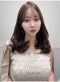 ミディアムレイヤーカット内巻き顔まわりレイヤーカット