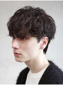 福岡天神ゆるめシャドウパーマメンズマッシュウルフカット緩め