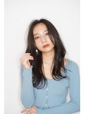 暗髪/レイヤーカット/長めバング