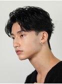 仙台フェザーショートセンターパートフェザーパーマ毛流れ強め◯