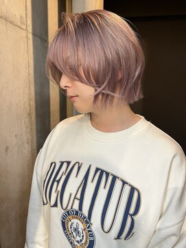 ステン(sten) シアピンク×顔まわりレイヤーボブ