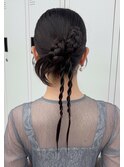 結婚式お呼ばれアレンジ/カチモリ／ヘアセット/タイト