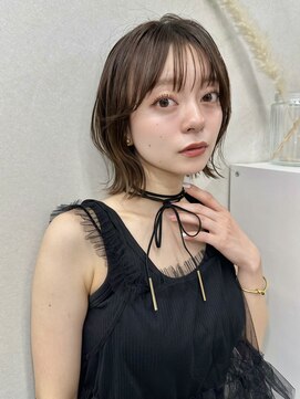 サンド 銀座(sand) 【2026旬髪】くびれボブ×外ハネ×透明感オリーブベージュ