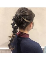 フェンヘアーアイス 中目黒(Fen.hair ici)&nbsp;ポイントカラー ベージュ ロング ヘアアレンジ