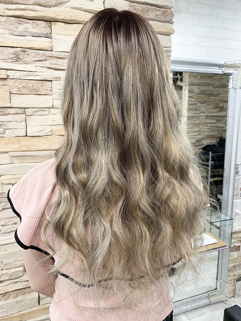 グレージュ#シールエクステ#フリンジウェーブ#エクステ#大宮