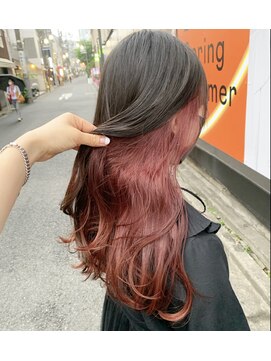 サロンドミルク 原宿(salon de MiLK) インナーカラーチェリーピンク