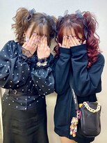 ヘアセットアップス(UP's)&nbsp;ラフな感じの『仲良しふたごツインテール』リボンもお揃い(^○^)