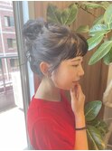 ゆるふわ高めお団子ヘア