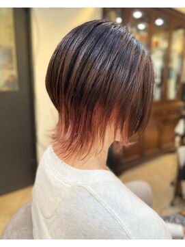 ロストシティ 横浜(LOST CITY) マッシュウルフ_ウルフボブ_ピンクベージュ【Lostcity横浜】