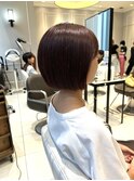 オレンジベージュ　ミニボブ　【銀座】福田