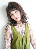 くびレイヤーエモージュ前髪モテベージュレイヤーミディ/吉祥寺