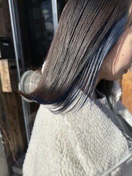 へアサロンアンドカフェガーデン(hair salon&cafe GARDEN) イヤリングカラー/ネイビー/ケアブリーチ
