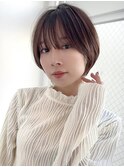 ショートボブ髪型30代40代50代前髪あり前髪なし面長丸顔【倉田】