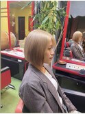 切りっぱなしボブ×ミルクティーベージュ　瑞江駅