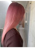 ピンクベージュハイトーン艶髪