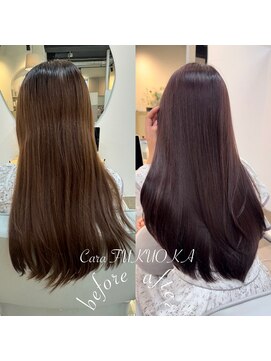 カラ フクオカ(Cara FUKUOKA) ピンクラベンダー《★髪質改善うる艶水素カラー＋カット★》