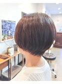 オーガニックカラー／艶髪ショートボブ
