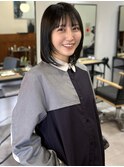 ボブレイヤー×透明感グレージュカラー