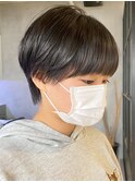 横浜西口イルミナカラーハンサムショートウルフベージュアッシュ