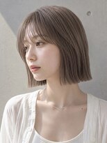 ヴェイン 渋谷(vain)&nbsp;ミニボブ シースルーバング 髪質改善 ミルクティグレージュ