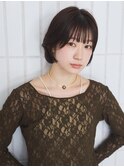 シースルーバング×大人可愛い丸みボブ