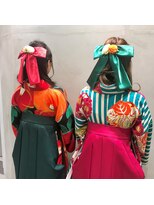 アンド バイ ヘアサロン(AND by hair salon) 卒業式☆おそろいリボン&袴スタイル