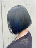＃クオルシアカラー＃インナーカラー＃群青＃ブルー＃ボブ