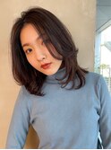 長めバング 上品レイヤー オフィスカジュアル 20代30代40代