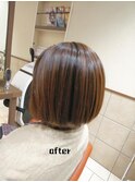白髪馴染ませハイライト ボブ