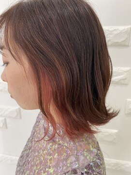 エス ハート オブ ヘアー 名東店(Heart of HAIR) 【ES佐藤】spring style ミニボブピンクインナーカラー