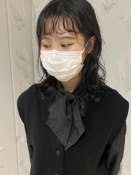 コフィー バイ メルト 吉祥寺(cofy by melt) 【三ツ井純】アンニュイパーマ ゆるふわミディ 黒髪 暗髪