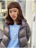 アッシュベージュカラー/ミディアム/オン眉