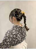 水引 金箔 成人式ヘア 卒業式ヘア 袴ヘア 振袖ヘア【津田沼】