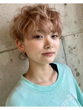 ドアベルヘアリビング(Door Bell hair Living) イメチェン×ハイトーン×パーマ×イメチェン