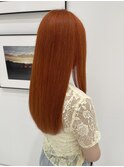 ブリーチハイトーンオレンジベージュロング髪質改善